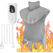 Heating pad for back, shoulders and neck with automatic shut-off, 60 x 90 cm, fast heating of the electric neck, machine washable.
