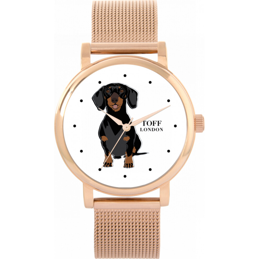 Toff London TLWS-93712 Ladies Black Dachshund Dog Watch-image-OPC-PJ6X77V-NEW