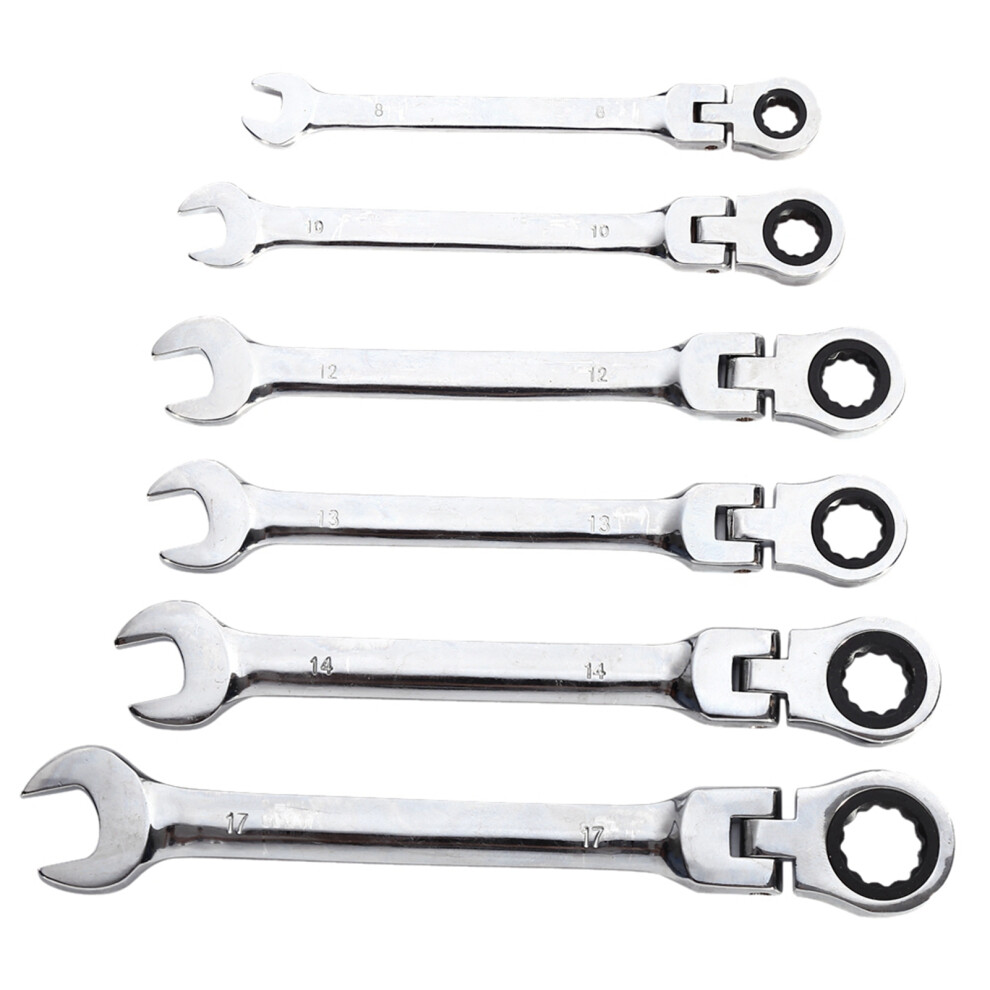 6Pcs Durable Ratchet Combination Wrench Set: Versatile And Compact Tool Kit 7611330097283