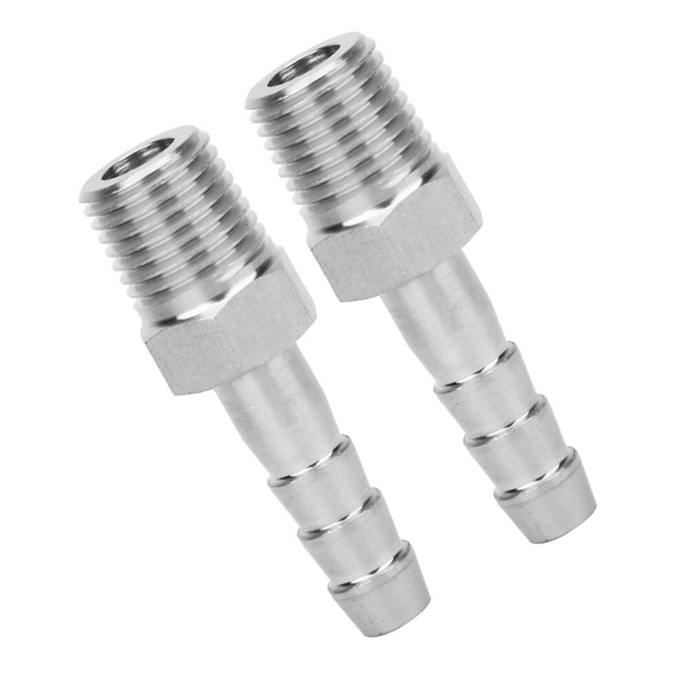 304 Ss 1/4In Bspt Male Thread Barb Joint Quick Coupler 2Pcs Set 4331330100464