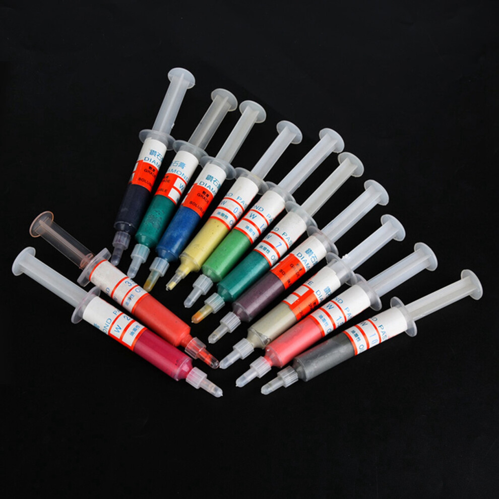 12Pcs Polishing Compound Paste Set Resin Wax Diamond Sand With Storage Box 4351330100417