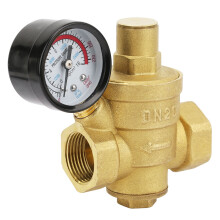 DN20 Brass Water Pressure Regulator with Gauge - Durable & Anti-Corrosion