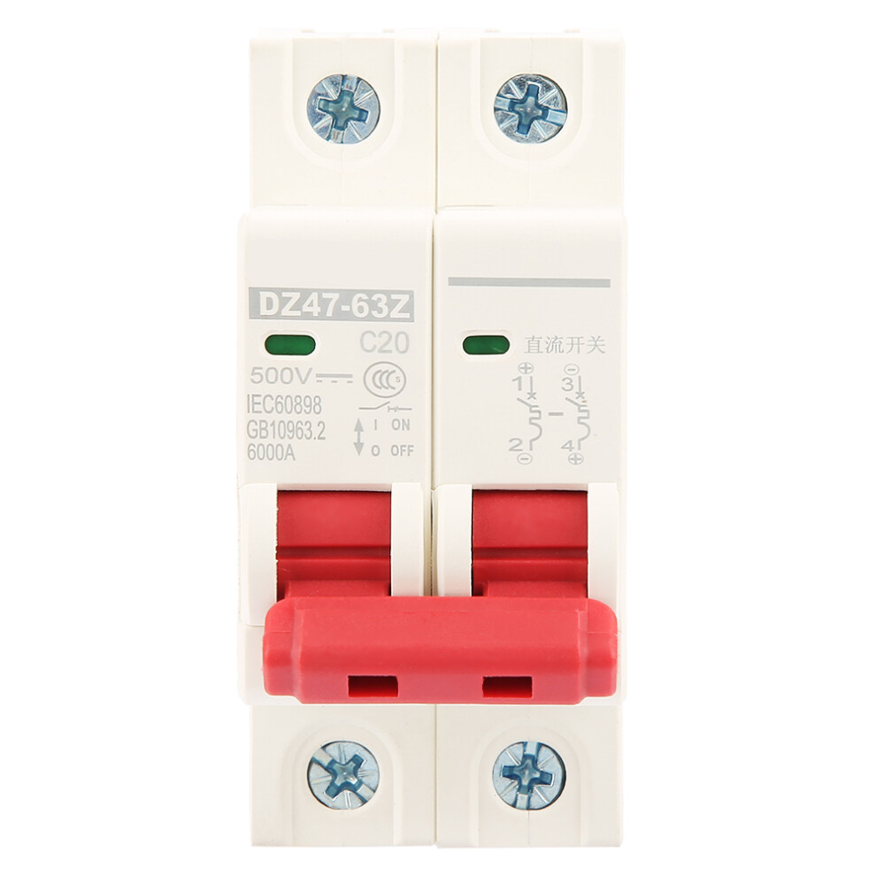 2P Dc 500V 20A Mini Circuit Breaker Mcb Dz47-63Z-2P Compact Safety Breaker 4981330101512