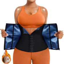 Women's Slimming Belt, Waist Trainer, Adjustable, Sweat Belt, Weightlifting, 2XL, Blue