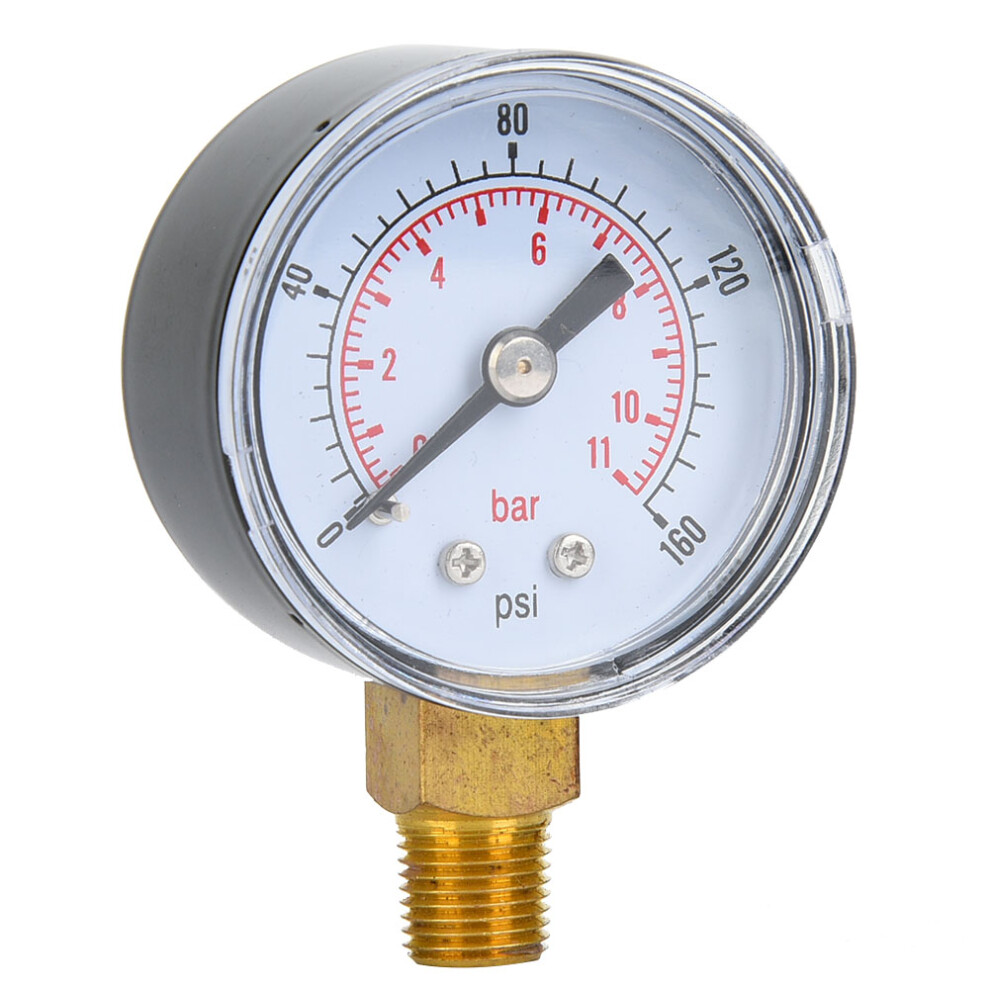 Portable Mechanical Pressure Gauge 1/8Inch Bspt For Air Oil Water 0-160Psi 6951330108499