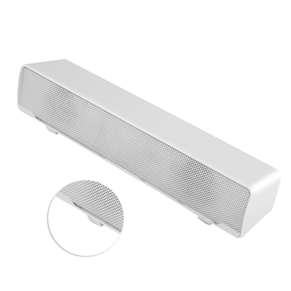 Stereo Soundbar With 3.5Mm Input Usb Wired Bass Box For Pc Mobile Devices White 5021330109497
