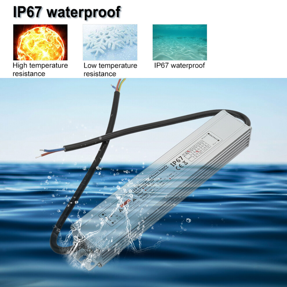 Waterproof Ip67 Led Power Supply 24V 60W Aluminum Shell 2.5A Driver 5081330110756