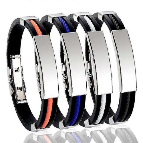 （4 pcs)Titanium Detox Lymphunclog Wristband Men Magnetic Bracelets
