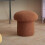 Lambsfaux wool Mushroom Stool Round Stool for Living Room Solid Wood Soft Comfortable 1
