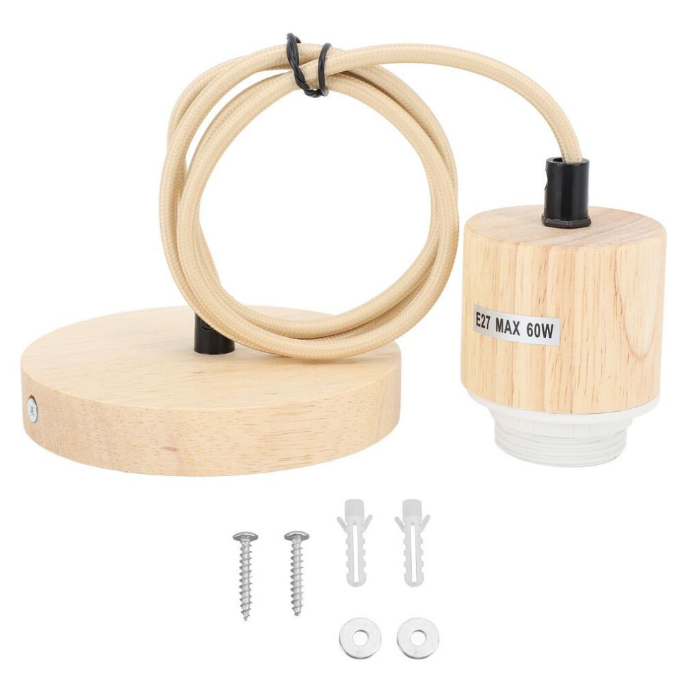 E27 Wooden Pendant Light Bulb Holder Vintage Lighting Accessory Wooden Ceiling Pendant Light Base