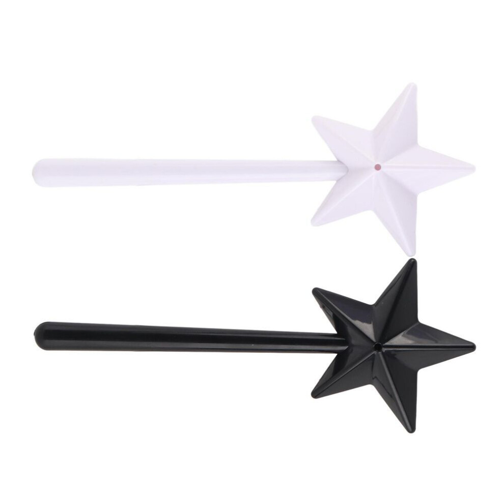 2pcs Wand Shape Salt Pepper Shaker Plastic Cute Star Shaped Salt Dispenser Black White Kitchen