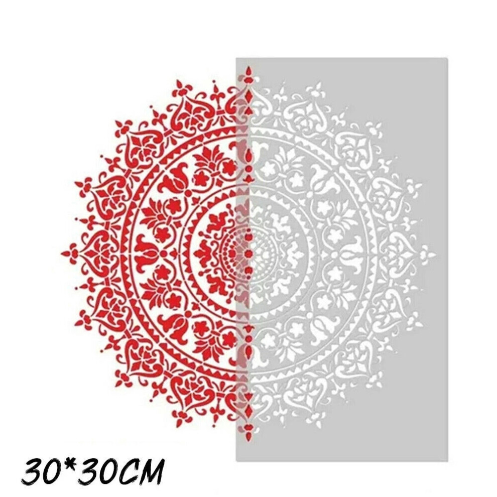 (30*30) Large Mandala Painting Template Reusable Stencil For Floor Wall Tile Furniture 4069369093906