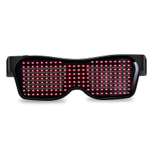 Bluetooth Led Party Glasses Customized Languages Usb Charge Flashing Luminous Eyewear Concert Red