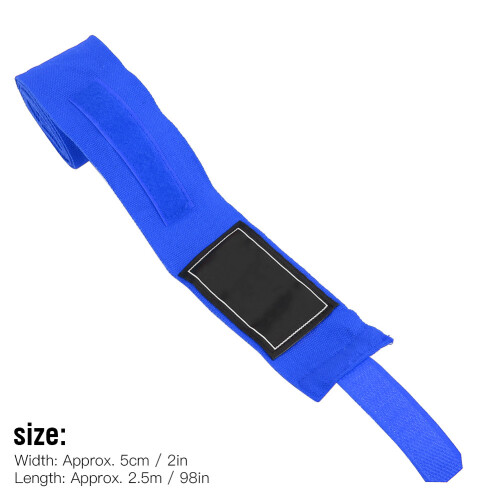 2 Stück 2,5 m elastische Boxbandagen, 5 cm breit, blau