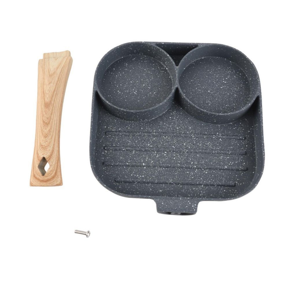 Egg Burger Maker Pan 3 Section Divided Grill Frying Pan Non Stick Omelet Pan For Home Kitchen