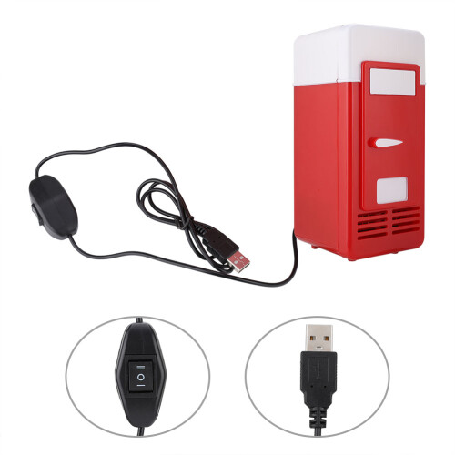 Red USB Mini Fridge Cooler Warmer - Perfect Fit for Beverage Cans 2