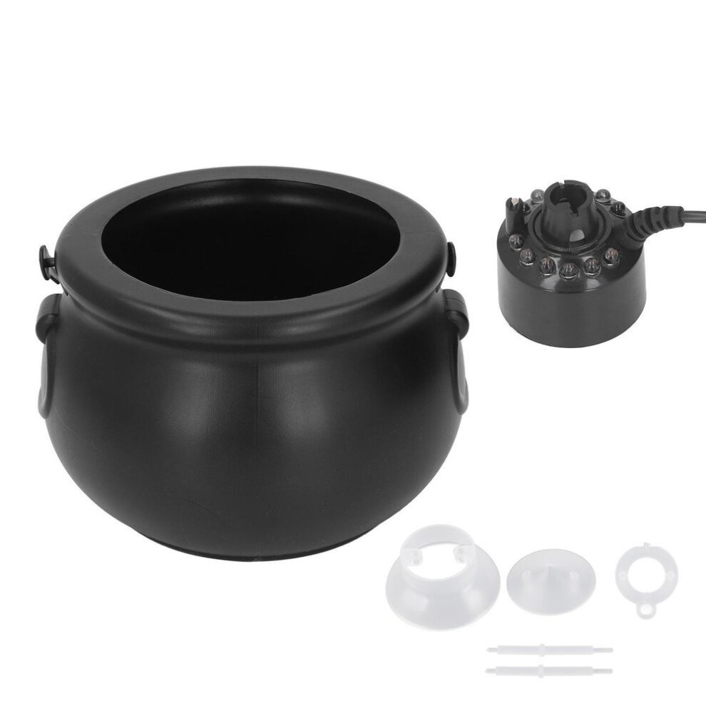 Cauldron Fog Machine Metal Plastic 12 Led Color Changing Spooky Ambience Halloween Mist Maker With