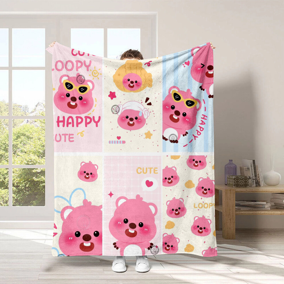 (10, 100*150cm) Flannel Blanket Loopy Cartoon Cute Thick Blanket Air Conditioning Cover Blanket-image-OPC-PJ6YWWM-NEW