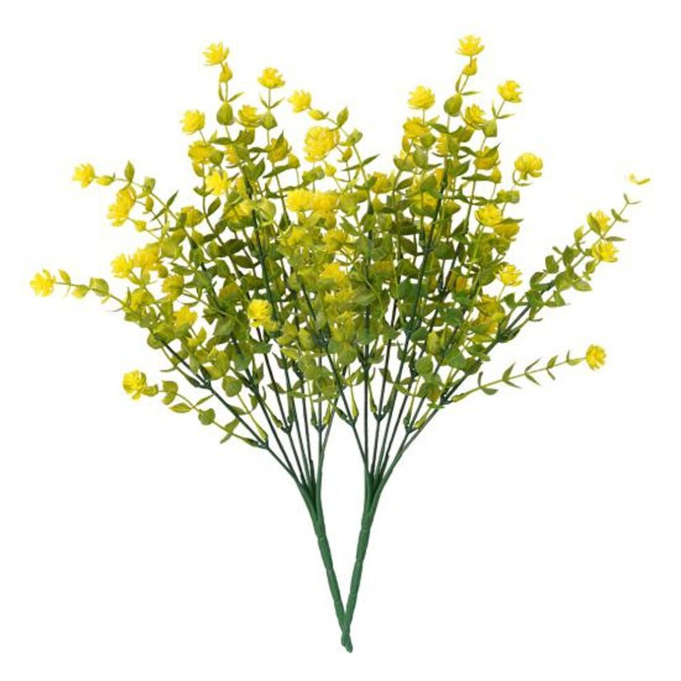 (yellow, 2pcs) 2 Pcs Outdoor Artificial Flowers Realistic Uv Resistant Faux Plants Fake Flowers