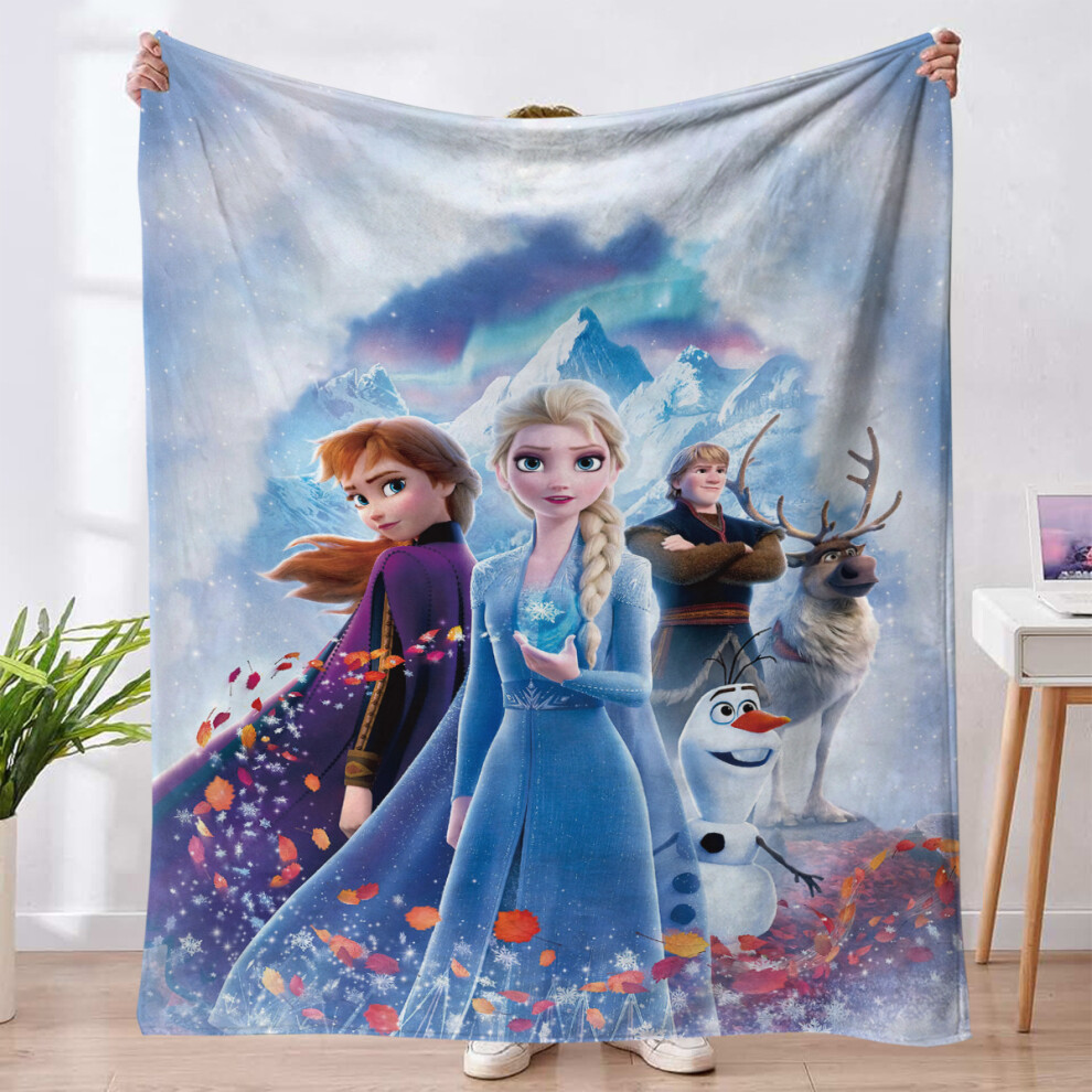 (IPFLR194, 100*130cm) Flannel Blanket Frozen Alice Children's Cover Blanket Home Office Nap Blanket-image-OPC-PJ6YXNP-NEW