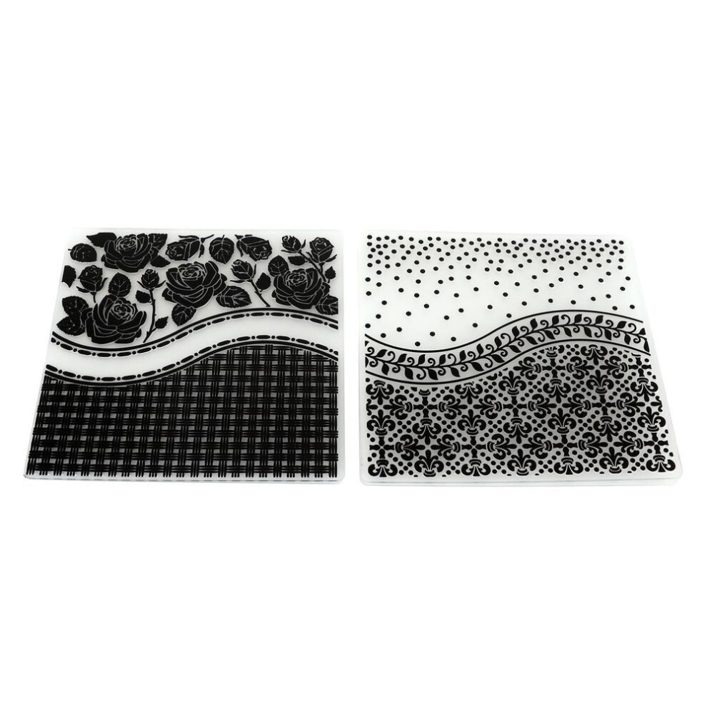2pcs Embossing Folders Unique Design Concave Convex Texture Embossing Template Folder For Diy