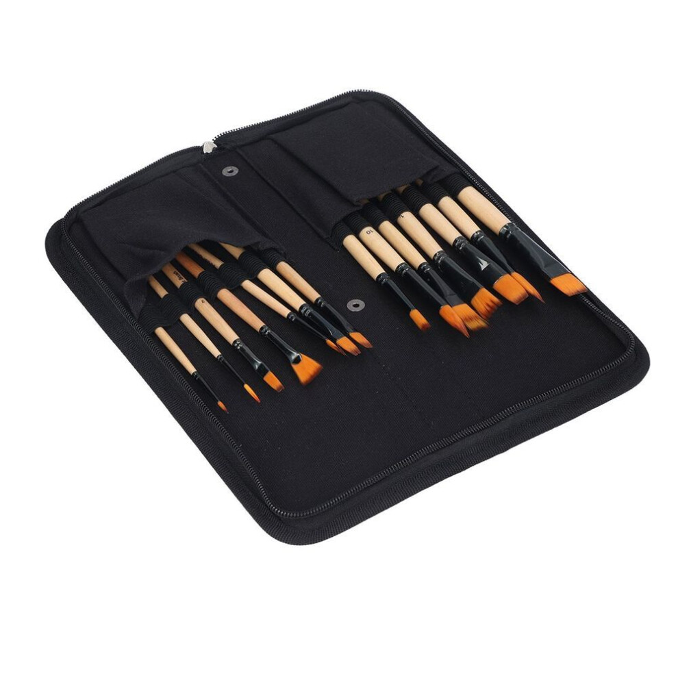 14pcs Acrylic Paint Brushes Nylon Nib Good Water Absorption Aluminum Tube Durable Oil Paint Brushes