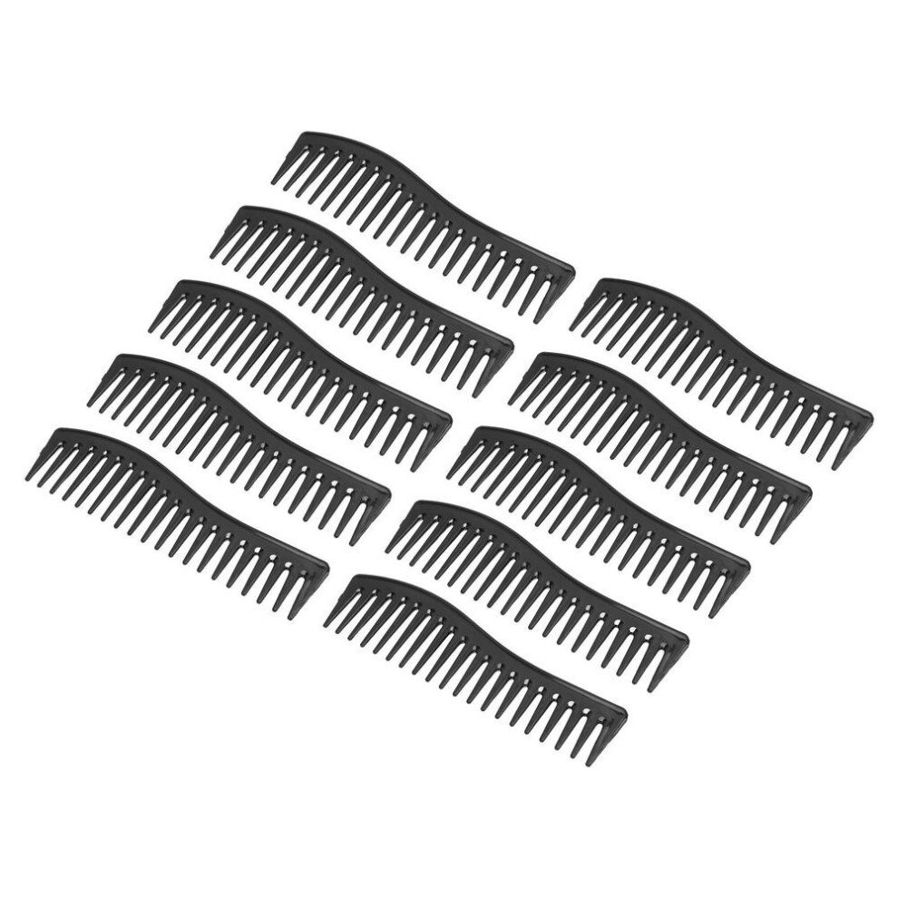 10pcs Wide Tooth Comb Plastics Gentle On Scalp Portable Hair Detangling Comb For Home Travel