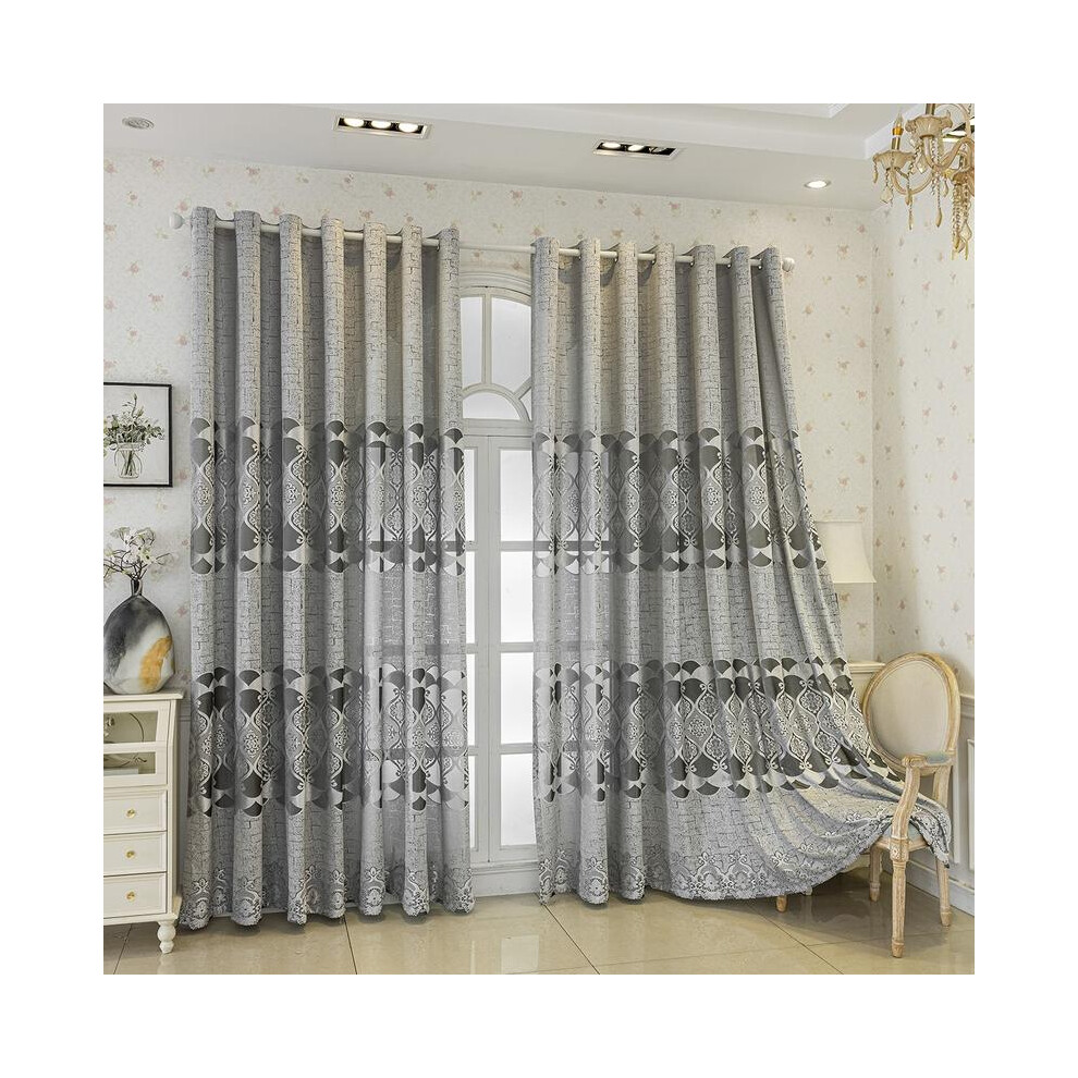 (Gray, 39in*98in?100cm*250cm?1 Panel) Geometric Pattern Curtain, 1 Panel Modern Simple Window Curtain, Home Decorative Curtain for Living Room, Balcon-image-OPC-PJ6ZXKW-NEW