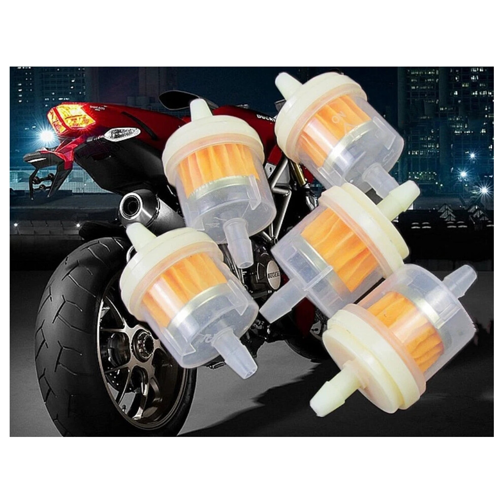 Motorcycle Inline Gas Petrol Fuel Filter 1/4" 6Mm/8Mm Pipe Quad Bike Kit 4069369097966