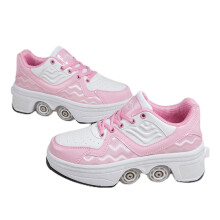 Women's Roller Skates, Adult Deformable 4WD Roller Skates, 2in1 Skateboard Shoes, Neutral Sports Casual Running Shoes 39