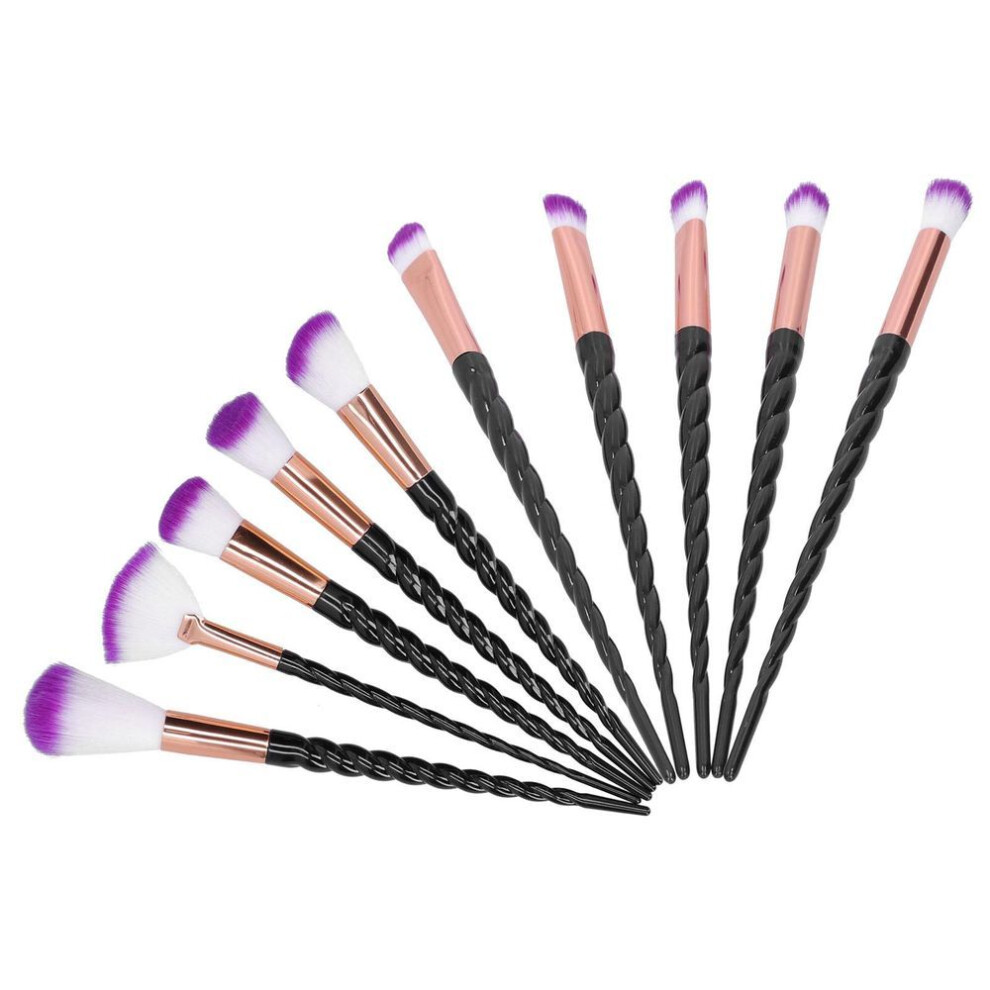 10pcs Soft Hair Makeup Brush Eyeshadow Cosmetic Brush With Spiral Handle Makeup Tool
