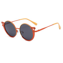 Summer Fashion Polarized Children's Glasses Cartoon Snail Shape Metal Trend With ---orange Frame Yellow Leg Gray Slice