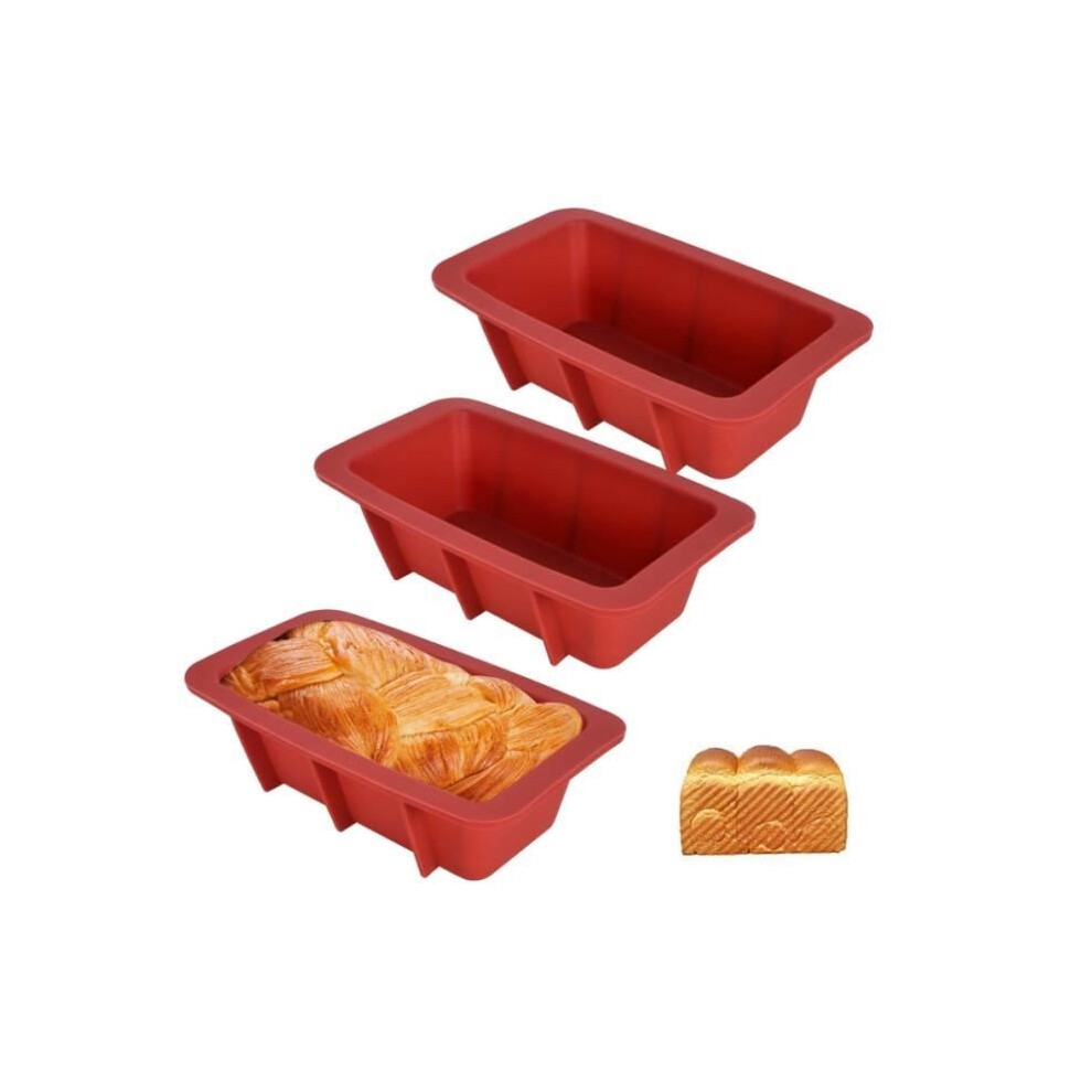 Aihontai 3Pcs Rectangular Cake Mold, Non-Stick Silicone Mold, Mini Cake Silicone Mold For Pastry, Bread Baking