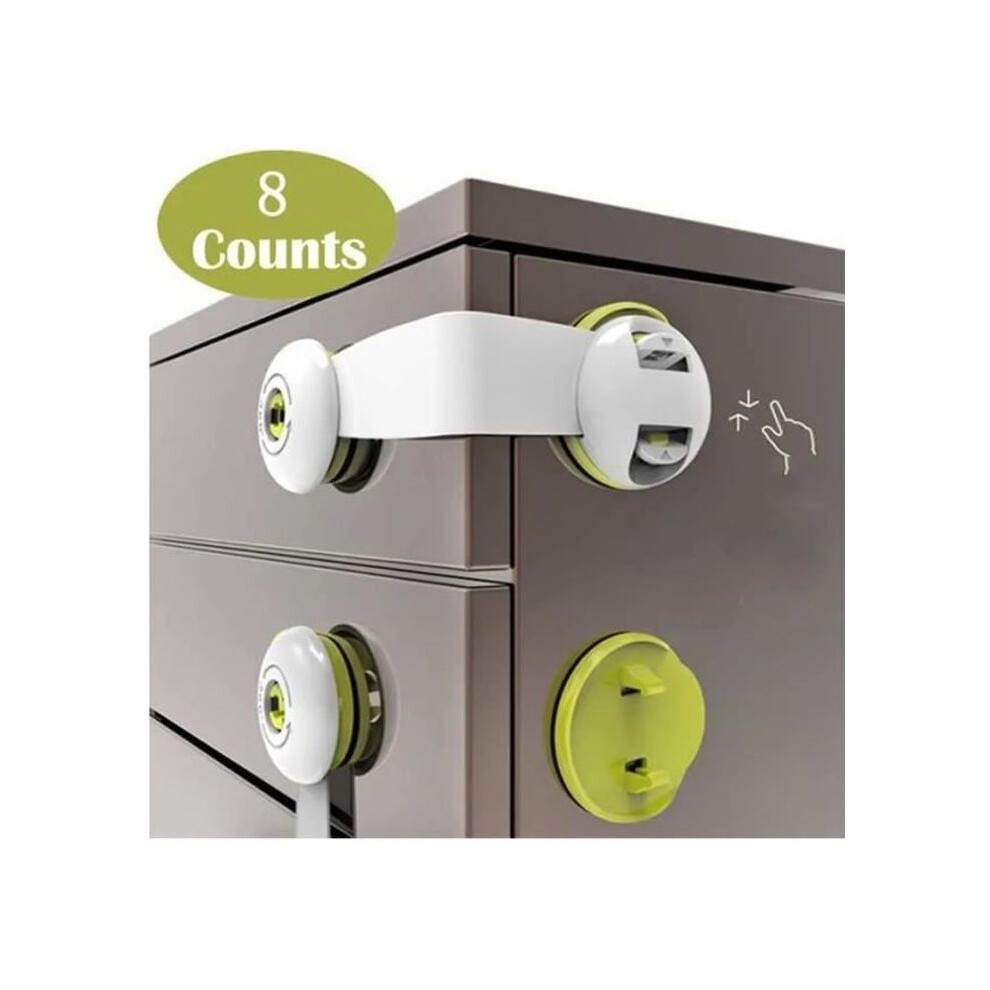 Child Safety Cupboard Door Lock Baby Safety Child Safety Door Lock Safety Drawer Lock 8Pcs(Green). Green Aihontai