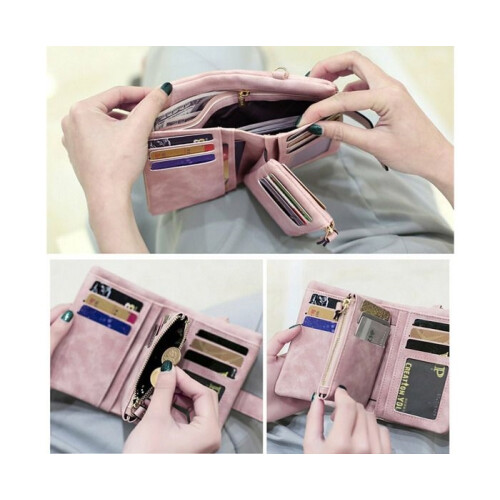 Wallet - Leather - Women - RFID Blocking - 16 Slots - Pink 2