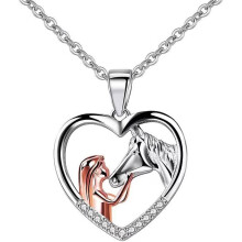 Necklace - Sterling - Horse Pendant - 2 Pairs - Silver - Girl