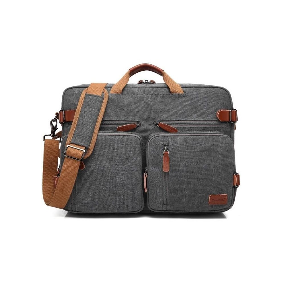 Coolbell Laptop Bag - Convertible Into A Backpack - 17.3 Inches - Oxford Canvas - Dark Grey 9314269414906
