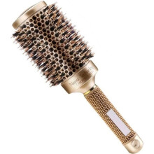 Round Hair Brush Natural Boar Bristle Hair Brush for Hair Dryer, Nano Thermal Ceramic Technical (2.1in)