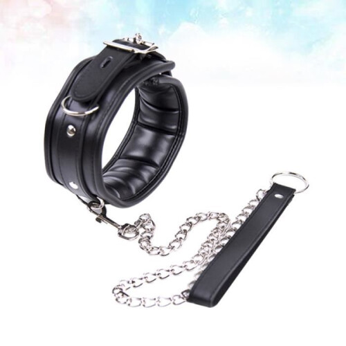 Leather leash - NECKLACE - Black - Adjustable - Multifunctional - Comfortable 2