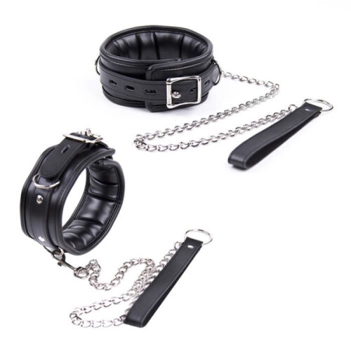 Leather leash - NECKLACE - Black - Adjustable - Multifunctional - Comfortable 1