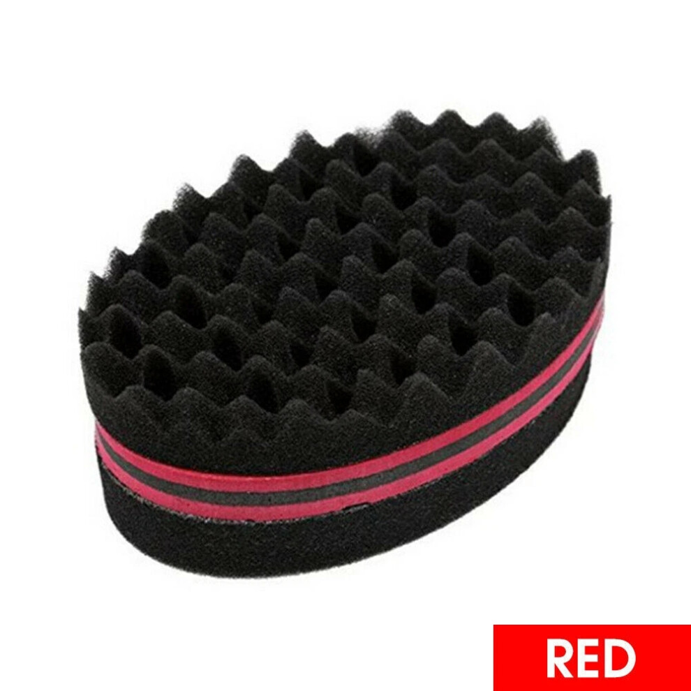 Unisex Red (Red) Double Side Hair Brush Sponge For Dreads Afro Locs Twist Curl Coil Magic Tool