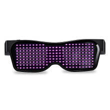 Bluetooth Led Party Glasses Customized Languages Usb Charge Flashing Luminous Eyewear Concert Purple