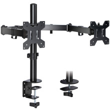 Futura Dual Monitor Arm for 13 to 27 Inch Screens - Dual Monitor Desk Mount with Clamp 90 Tilt and 360 Rotation & 180 Swivel
