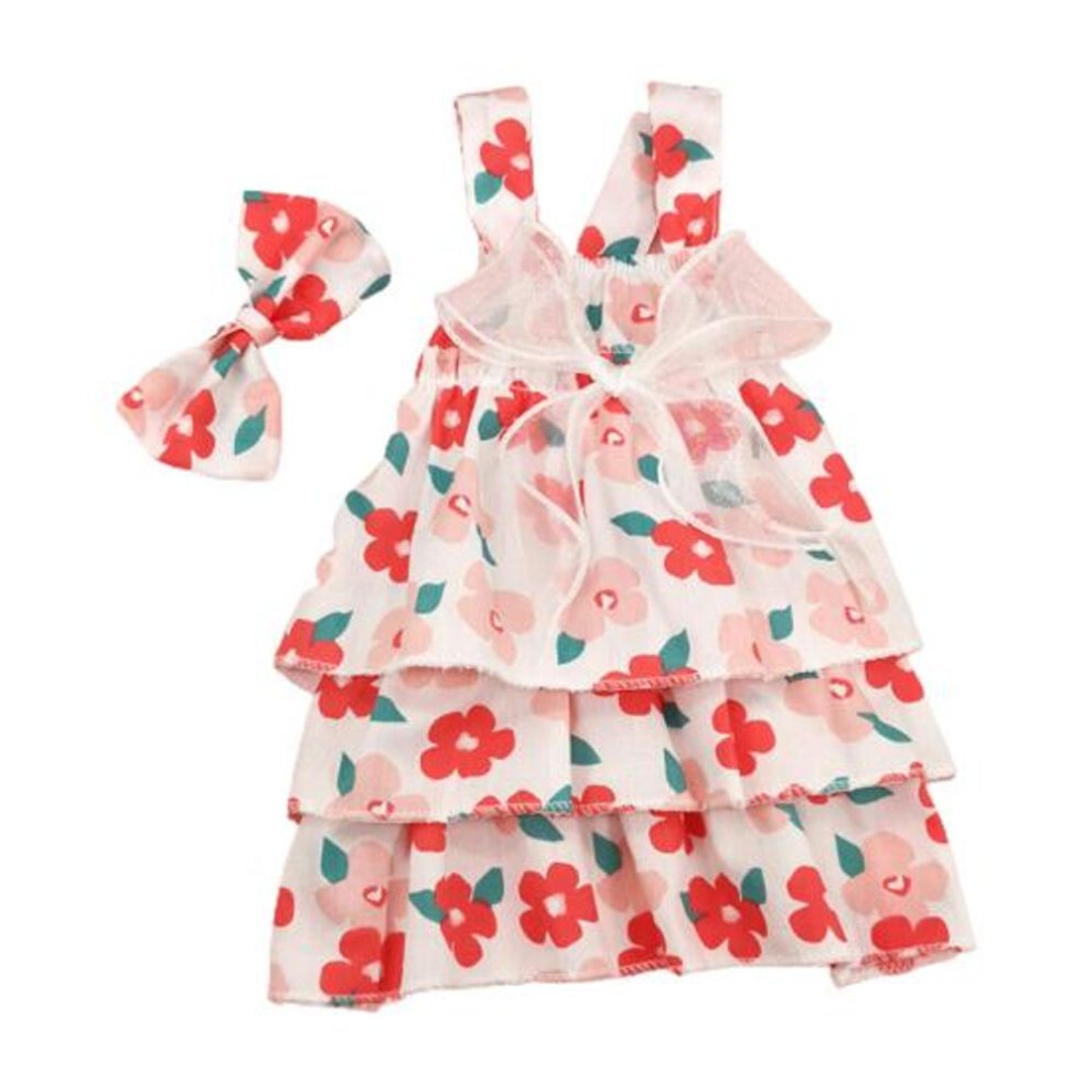 (red, S) 1 Set Pet Dress Soft Comfortable Layered Design Sleeveless Lemon Printing Pet