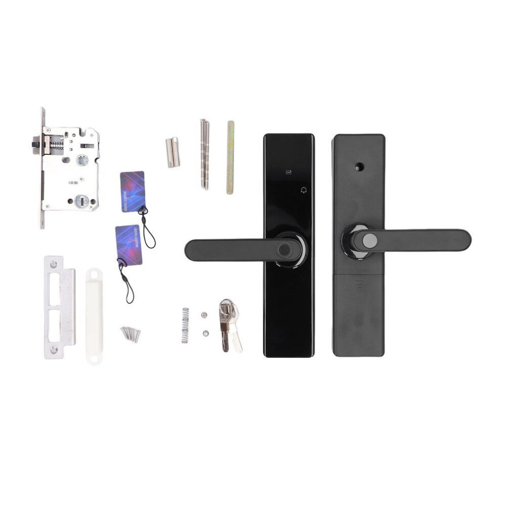 Wifi Door Handle Smart Lock Biometric Fingerprint Recognition Support For Tuya App Ic Card Password