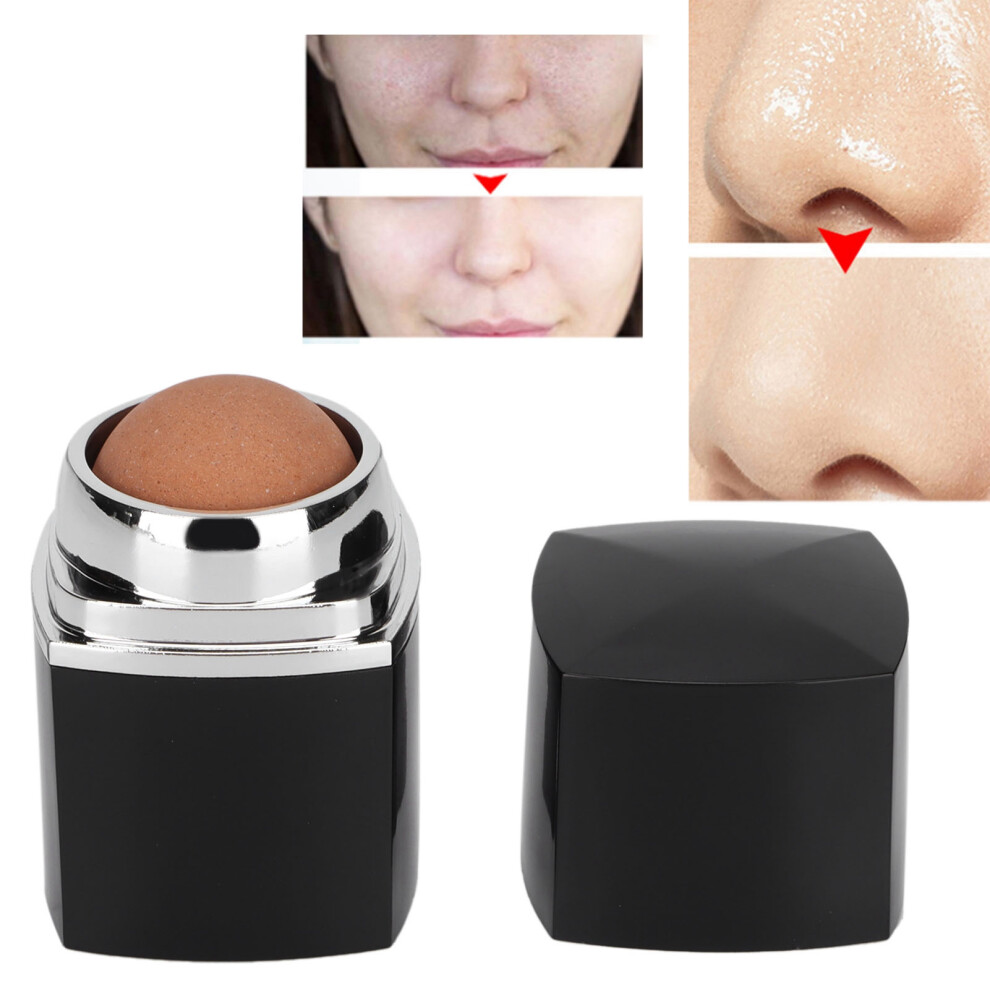 Black Mini Face Massage Roller With Natural Volcanic Stone Oil Absorber