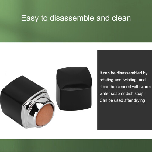 Mini Face Massage Roller with Natural Volcanic Stone Oil Absorber - Black 2