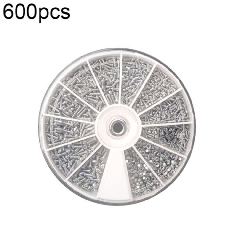 (600pcs) 600/1000pcs M1.2/1.4/1.6 Screw Nut Eyeglasses Watch Repair Tool Assorted Kit