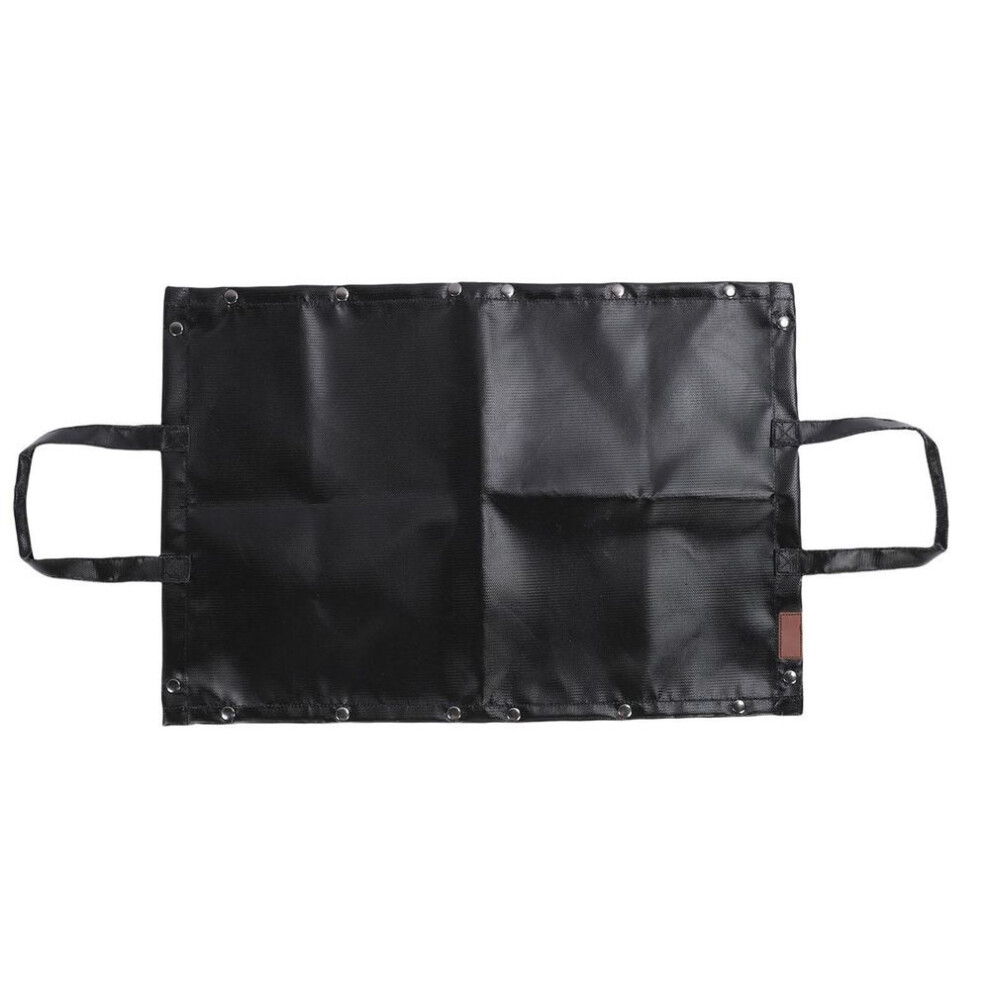 Under Grill Mat With Handle Fiberglass Silicone Expandable Fireproof Grill Pad Firewood Carrier Bag