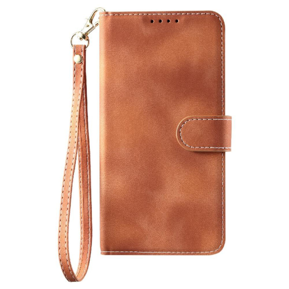 (Brown) Flip Case For Samsung Galaxy A17 Wrist Strap Wallet Card Slots Kickstand Magnetic Pu Leather Brown 764563129539